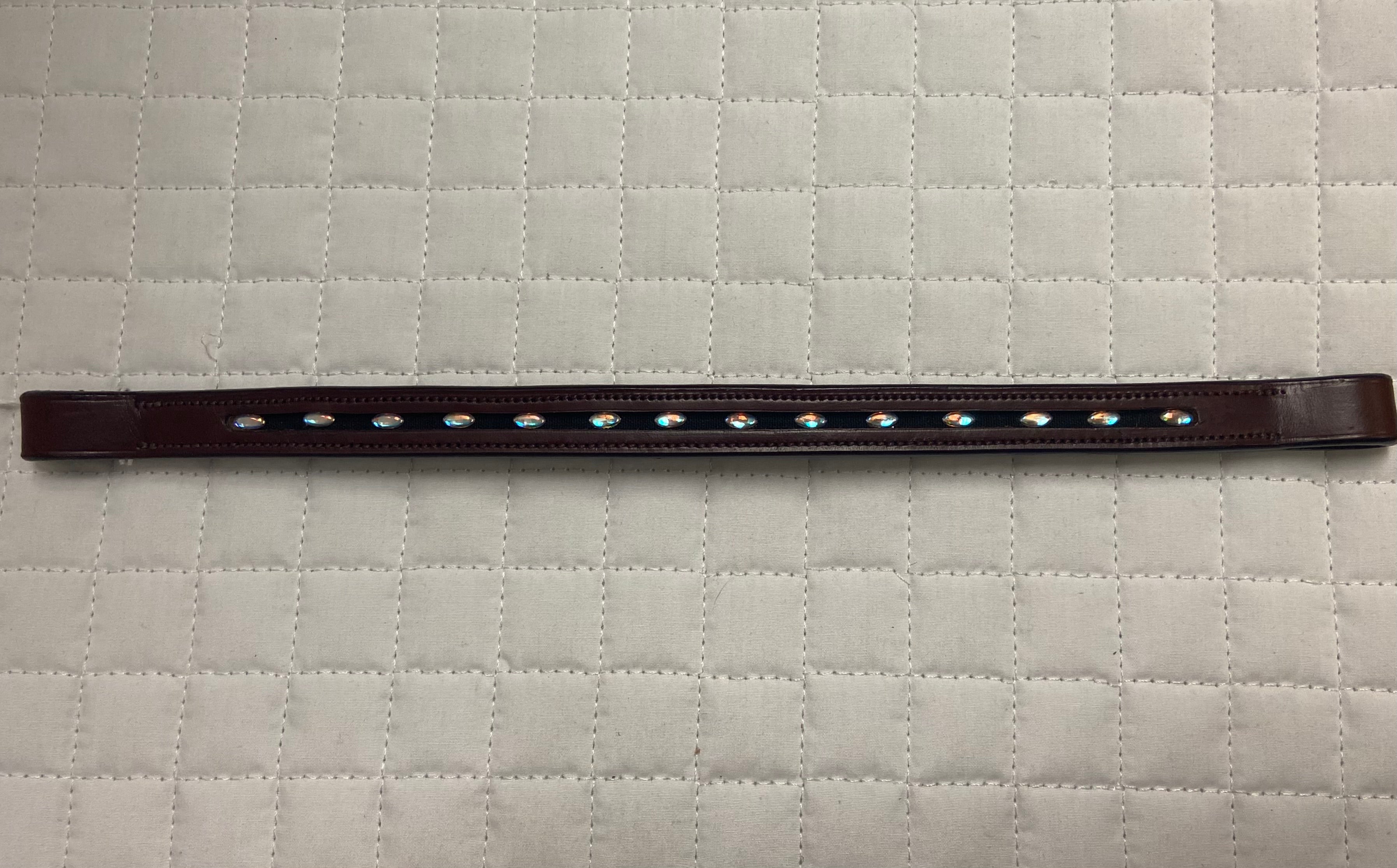 Swarovski Opalesque Pony Leather Browband