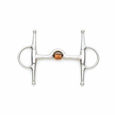 Centaur Full Cheek Copper Roller Port Mouth Bit - 5.25"