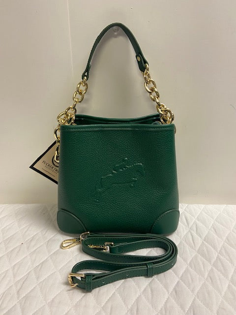 Tucker Tweed Shetland Bucket Bag - Emerald Green w/ Jumper
