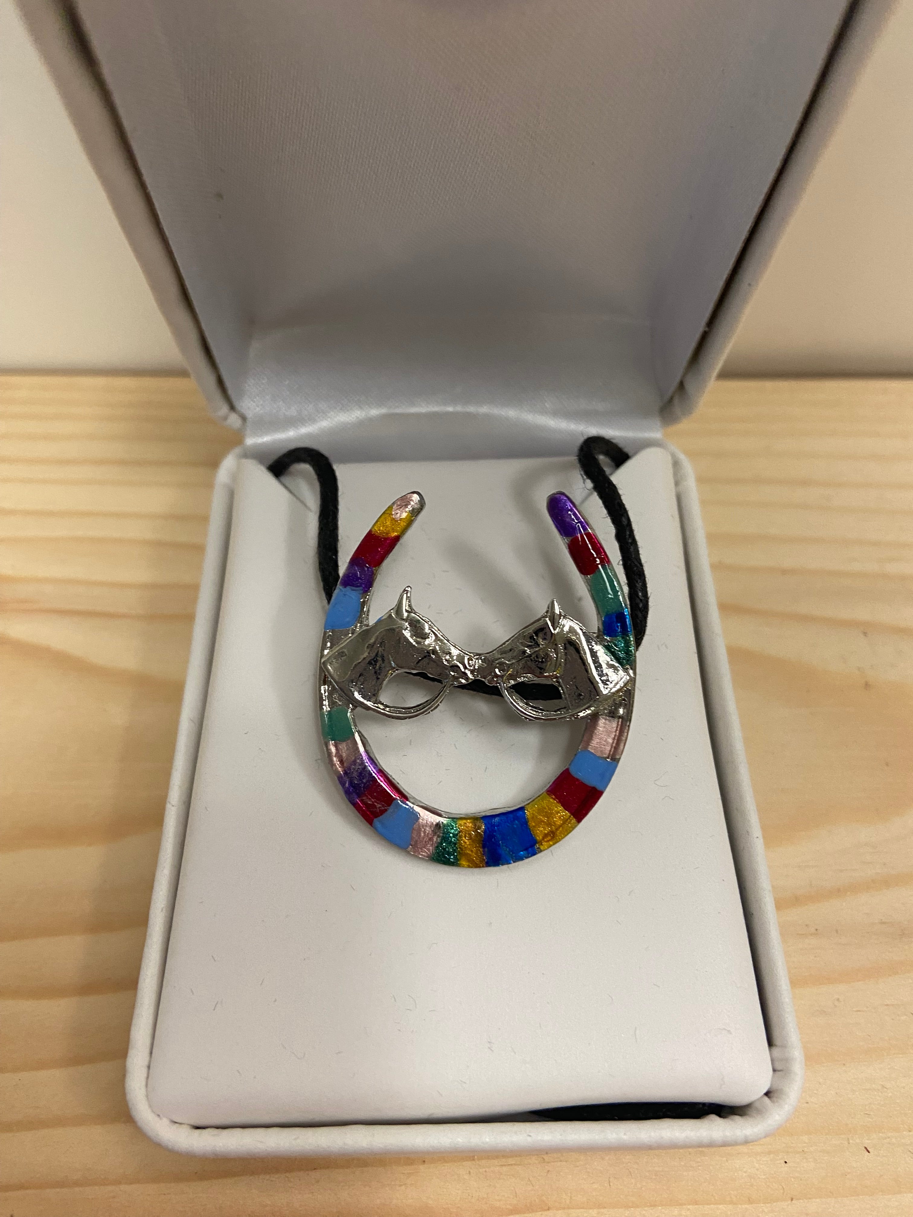 American Artists Kissing Horse Head Necklace