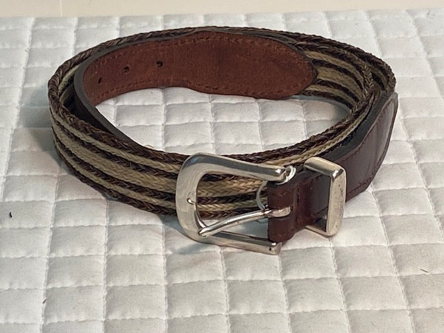 Colorado Horsehair Brown/Tan Belt w/ Brown Leather Billets