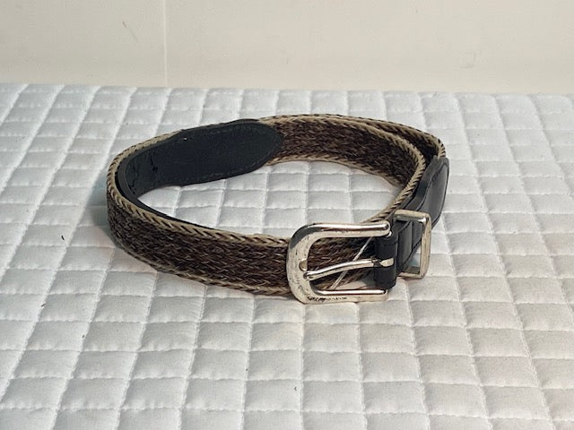 Colorado Horsehair 34" Brown Braided Belt w/ Black Leather Billets
