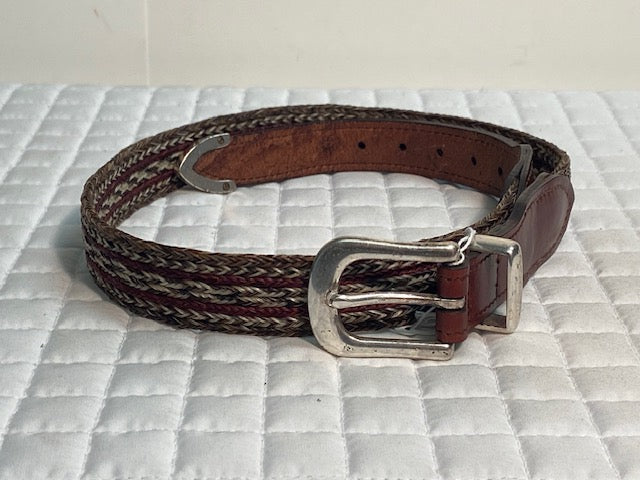 Colorado Horsehair Multi Colored Braided Belt w/ Brown Leather Billets