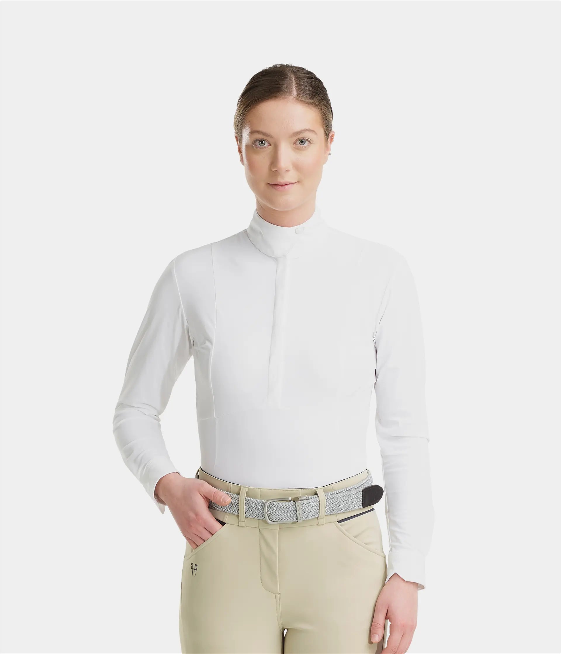 Horse Pilot Aerolight Long Sleeve Show Shirt White Small
