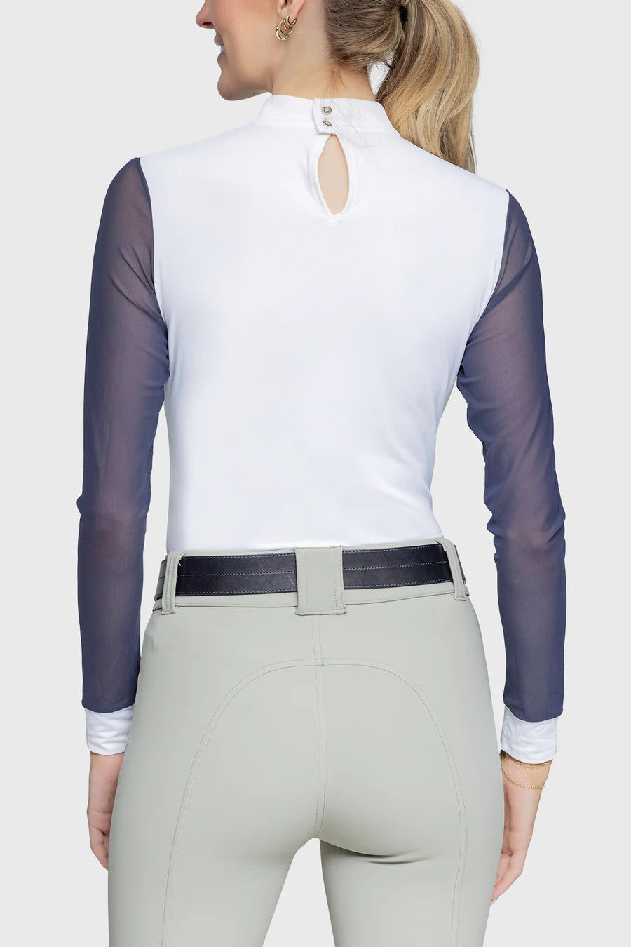 Kastel Denmark Long Sleeve Show Shirt with Navy Mesh Sleeves