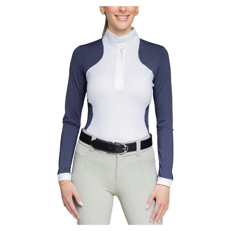 Kastel Denmark Navy Perforated Sleeve Show Shirt
