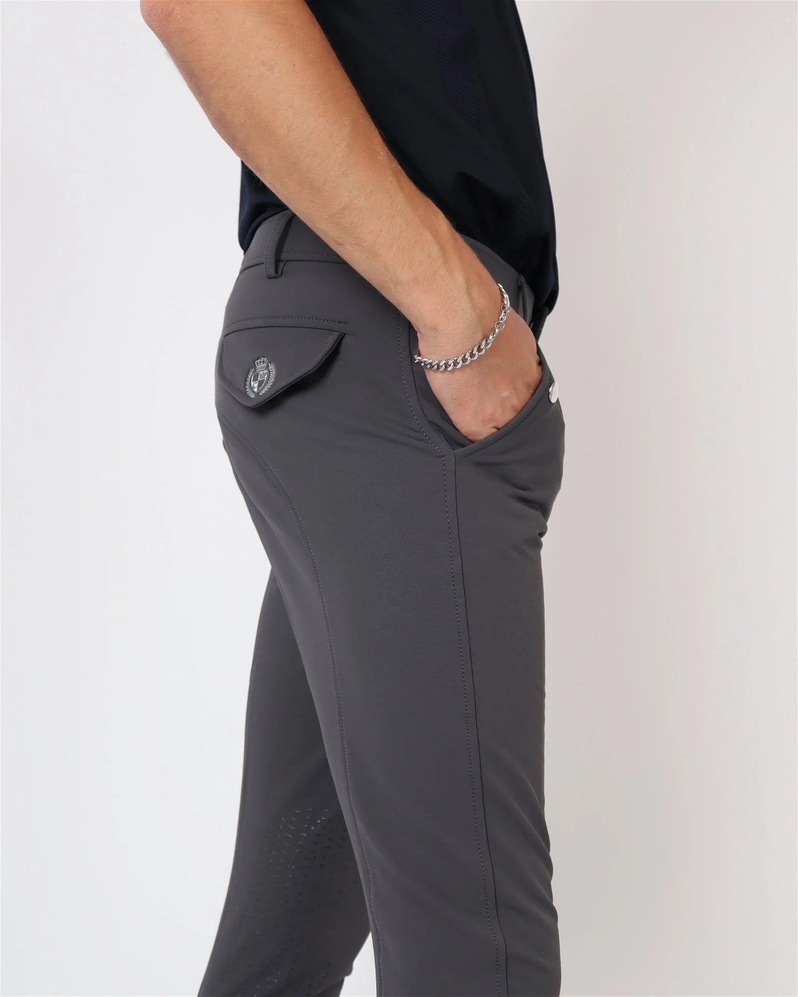 Montar Men's Gary Silicone Kneegrip Breech Grey