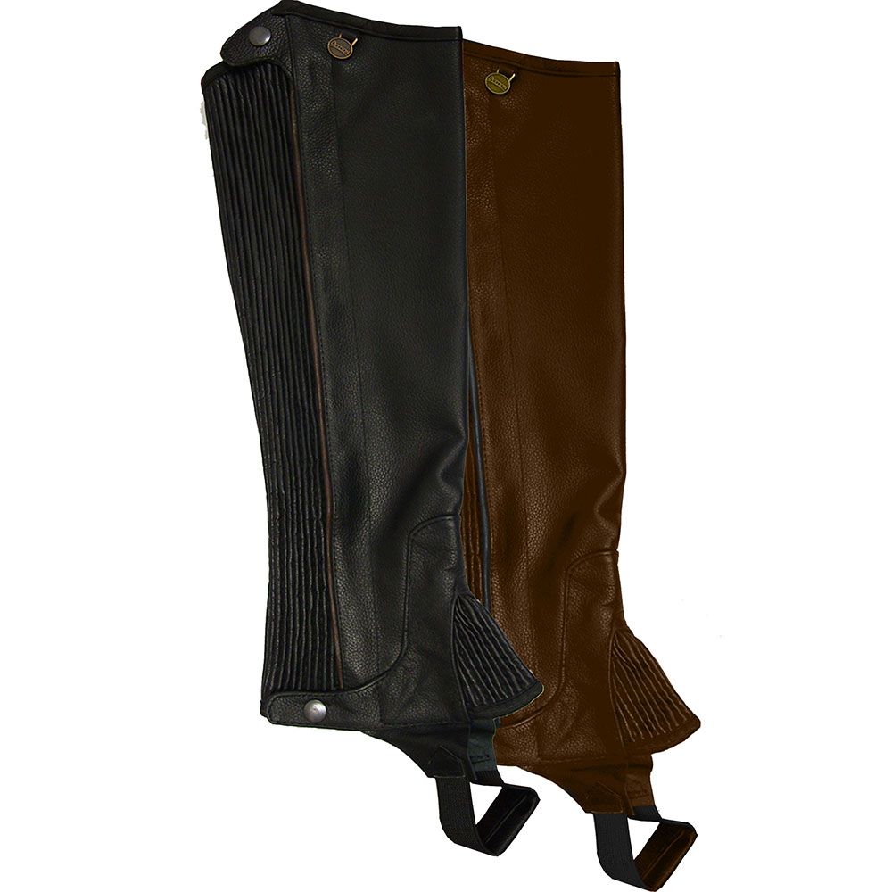 Ovation Childs Pro Half Chaps Top grain Leather Brown Size A (8-10)