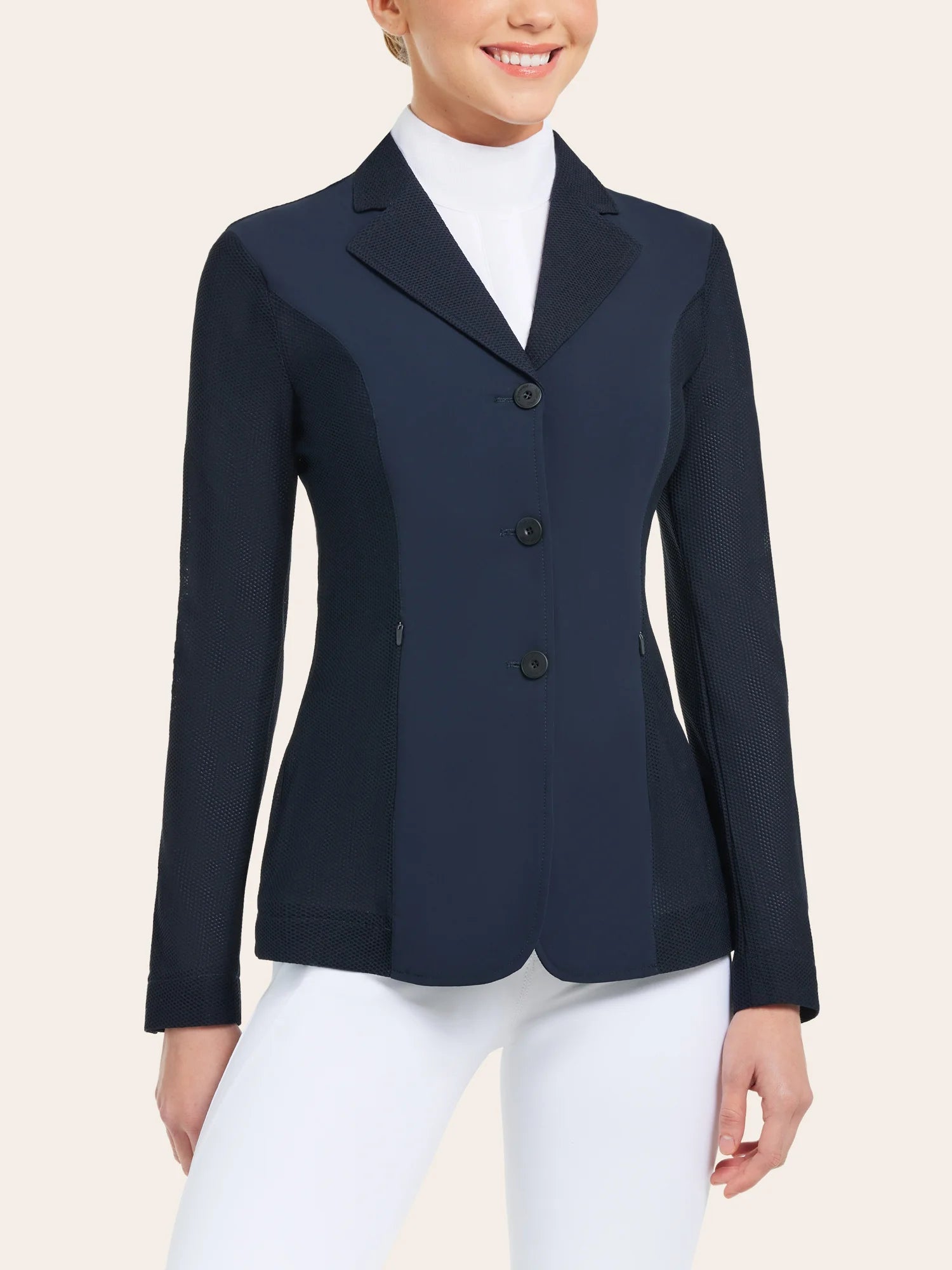 R.J. Classics Ladies Harmony Mesh Show Coat Navy