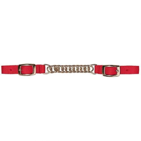 Nylon Single Chain Curb Strap - Red