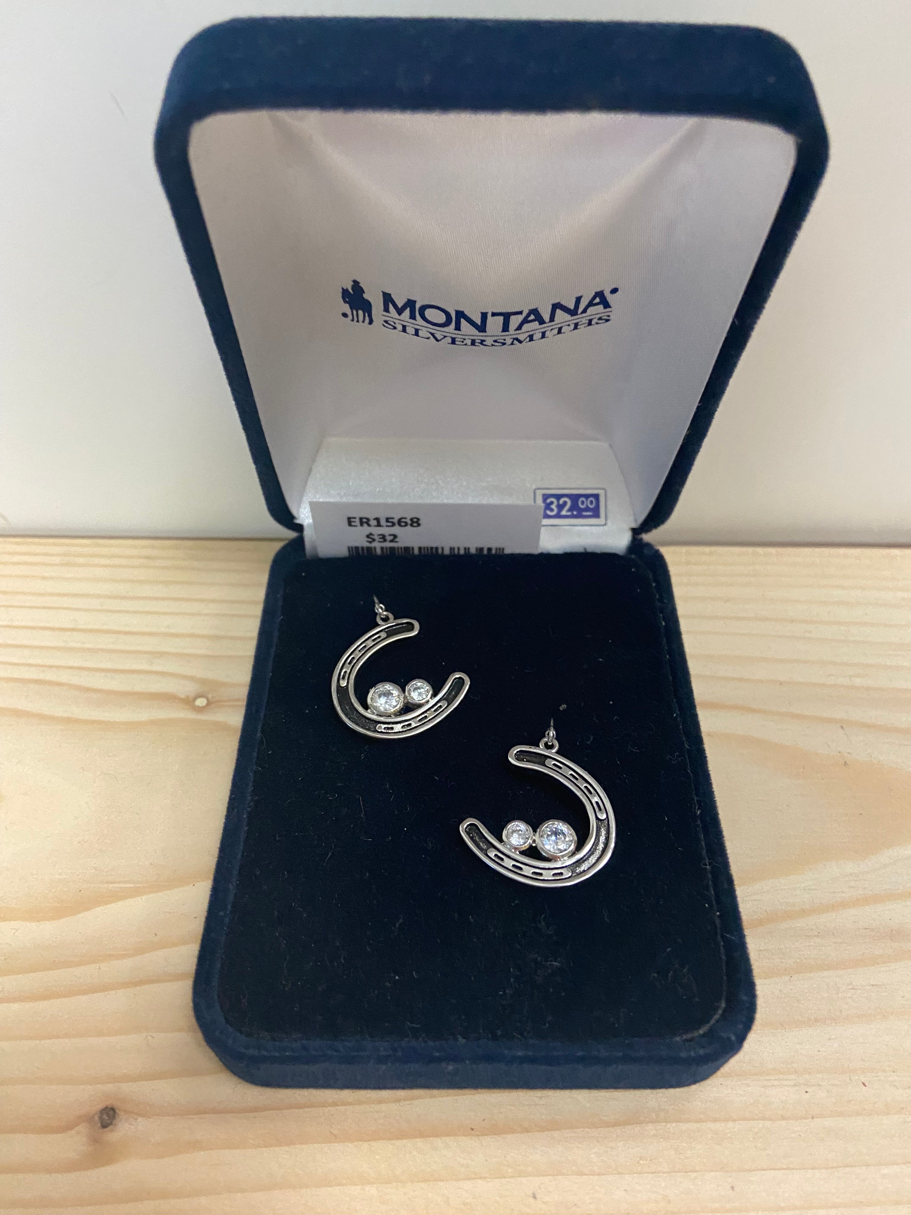 Montana Silversmith Tilted Horseshoe with CZ Earrings
