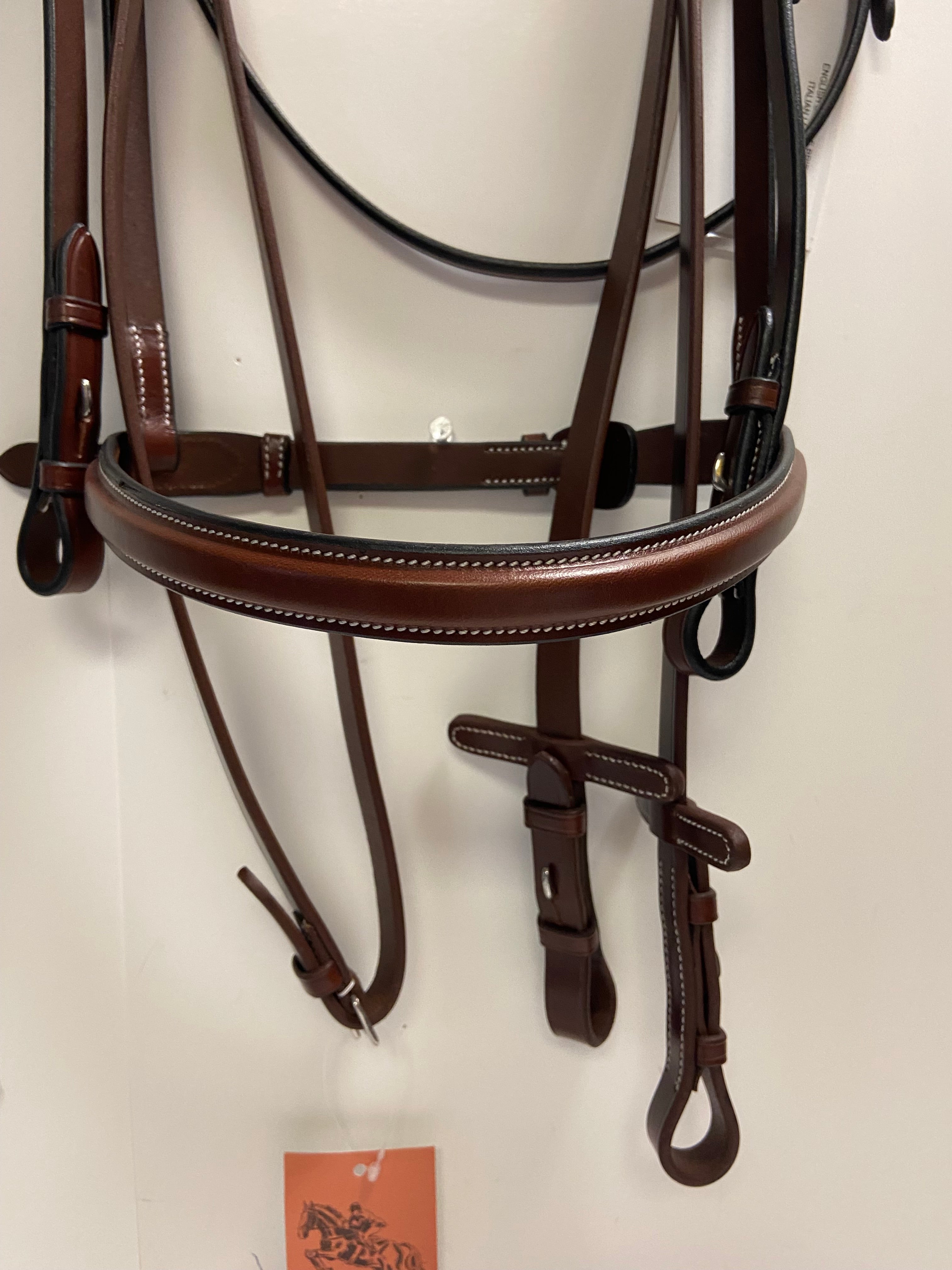 VNK Italian Leather Bridle with Plain Reins - Oversize