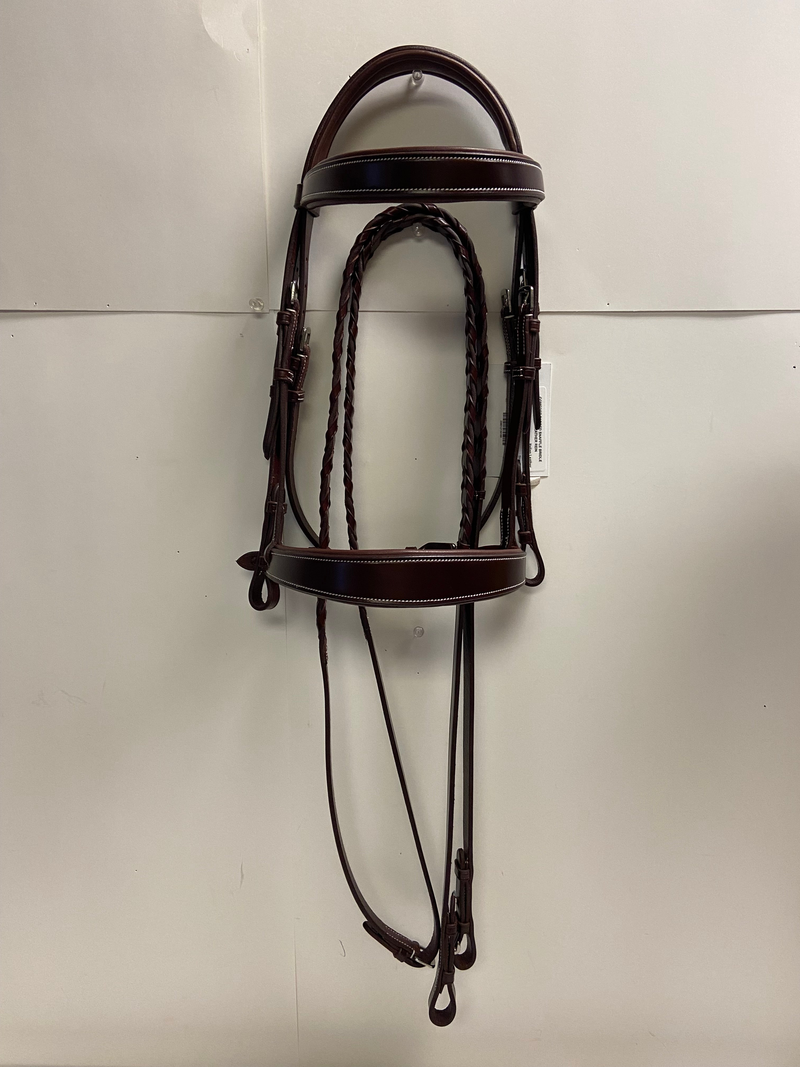 VNK Italian Leather Comfort Padded Snaffle Bridle w / Laced Reins